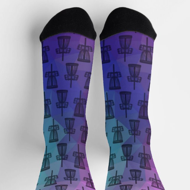 Disc Golf Socks - Basket Pattern Black (Top)