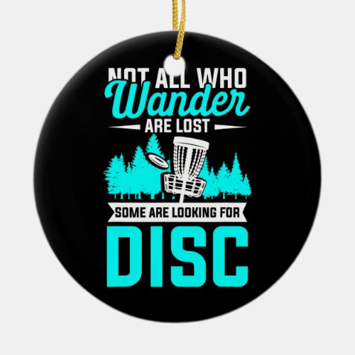 Disc Golf Sports Frisbee Tree Basket Chain Ceramic Ornament