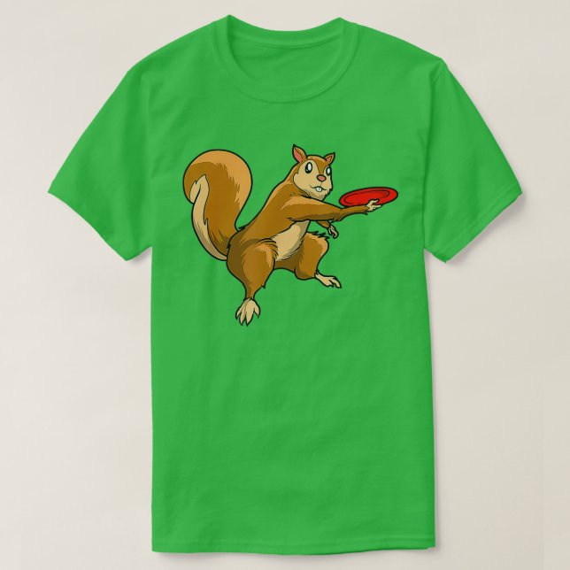 Disc Golf Squirrel Frolf Frisbee Golf Disc 2 T-Shirt (Design Front)