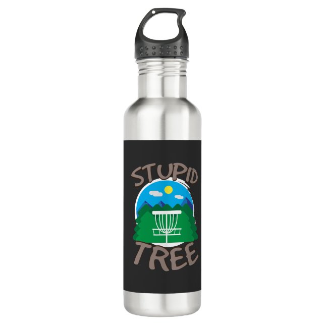 Disc Golf - Stupid Tree Stainless Steel Water Bottle (Front)