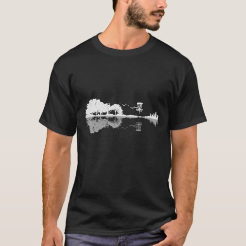 Disc Golf Sunset Guitar Guitarist Player Golfing T_Shirt