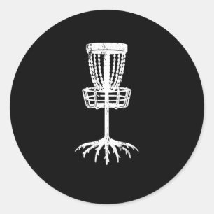 Disc golf target tree roots basket forest forester classic round sticker