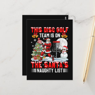Disc Golf Team is On Santa's Xmas Naughty Postcard