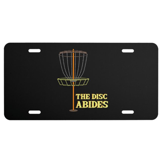 Disc Golf - The Disc Abides License Plate (Front)