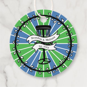 Disc Golf Themed Blue and Green Pop Art Favor Tags