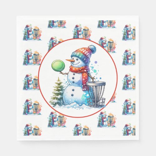 Disc Golf Themed Christmas Party Napkins