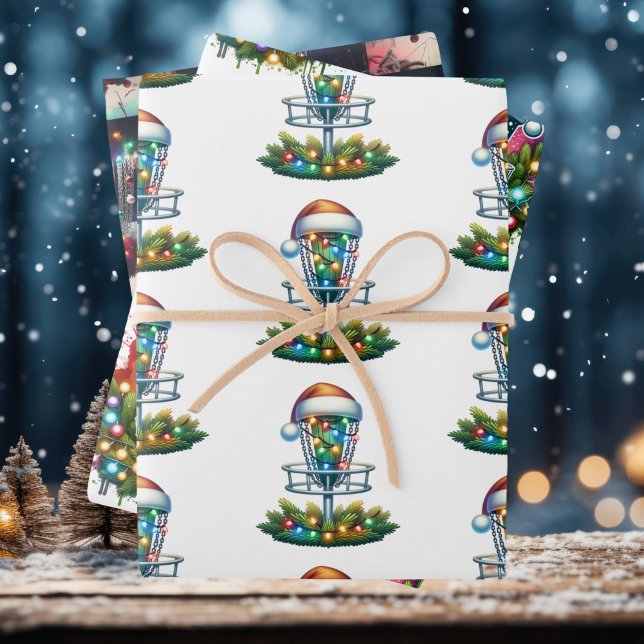 Disc Golf Themed Christmas Wrapping Paper Sheets (Creator Uploaded)