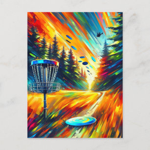 Disc Golf themed Keeping in Touch Postcard