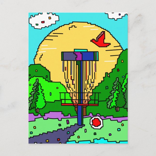 Disc Golf Themed Keeping in Touch Postcard (Front)