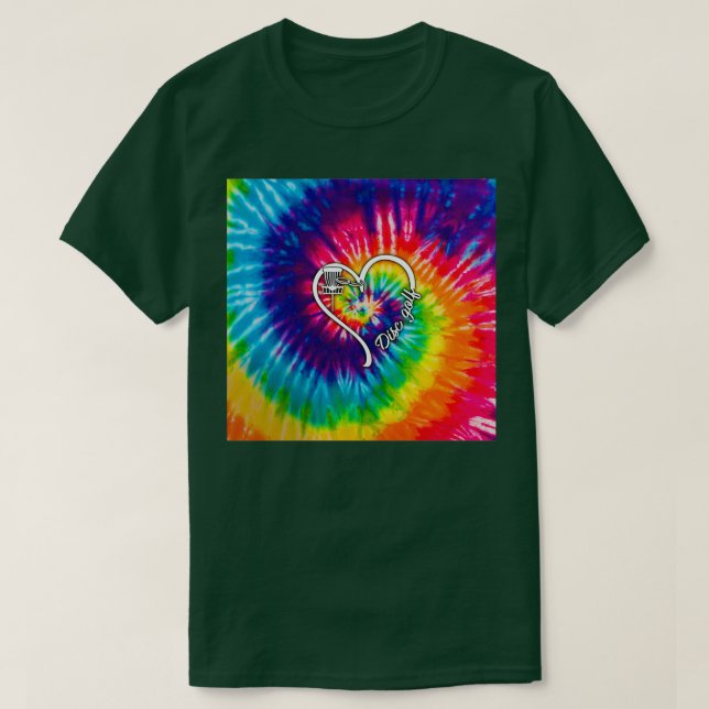 Disc Golf Tie Dye Heart T-Shirt (Design Front)