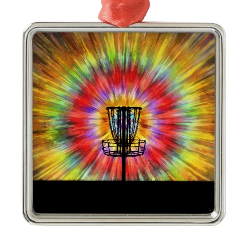 Disc Golf Tie Dye Metal Ornament