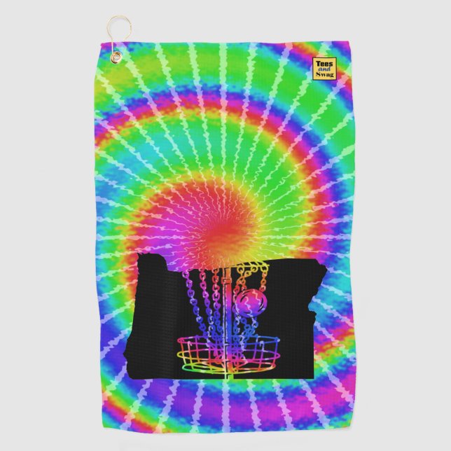 Disc golf towel - Oregon tie dye (Front)
