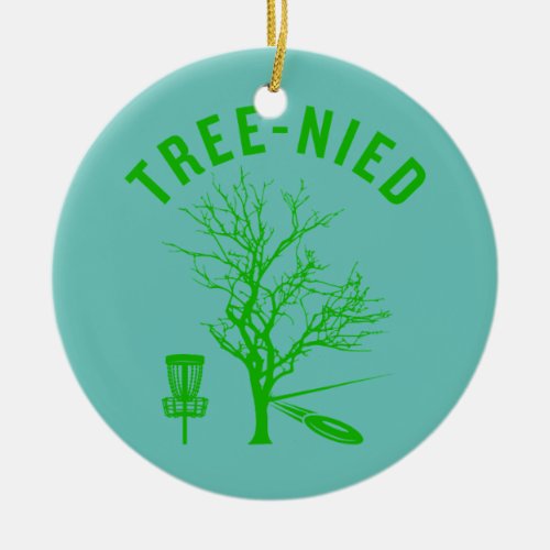 Disc Golf Tree Nied  Ceramic Ornament