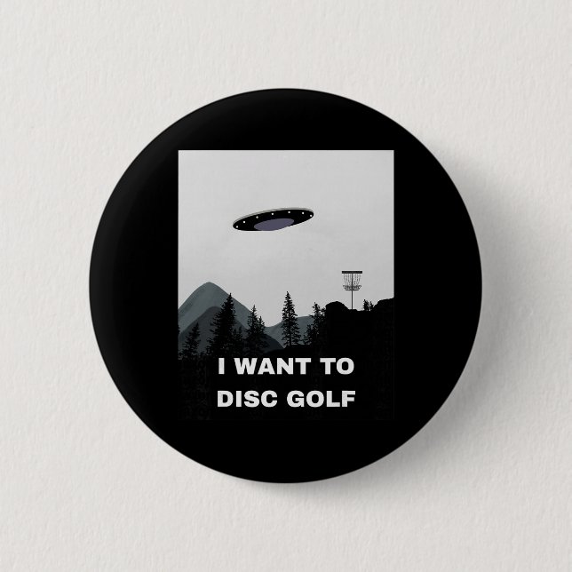 Disc Golf Ufo  Button (Front)
