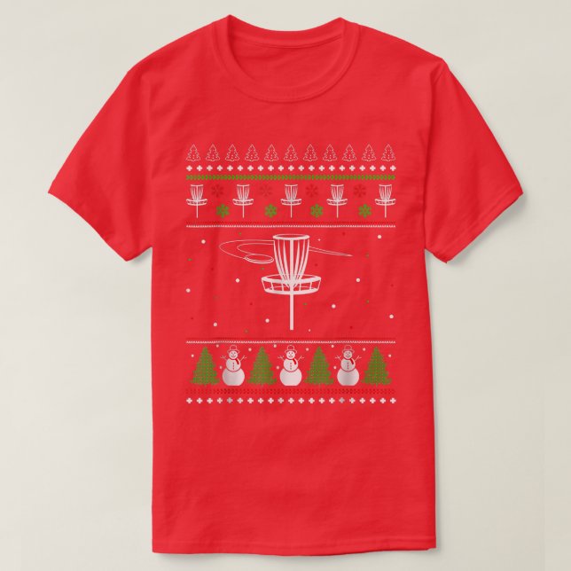 Disc Golf Ugly Christmas Sweater Pajama Gifts For  (Design Front)