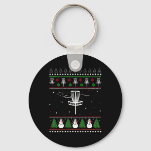 Disc Golf Ugly Christmas Sweater Pajama Gifts For  Keychain