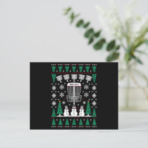 Disc Golf Ugly Christmas Sweater Pajama Gifts Holiday Postcard