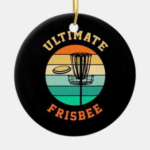 Disc Golf Ultimate Frisbee Ceramic Ornament