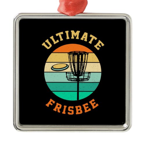 Disc Golf Ultimate Frisbee Metal Ornament