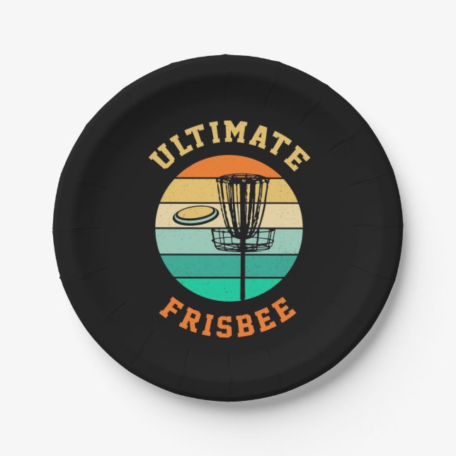 Disc Golf Ultimate Frisbee Paper Plates (Front)