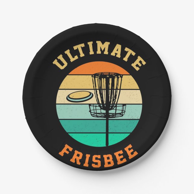 Disc Golf Ultimate Frisbee Paper Plates (Front)