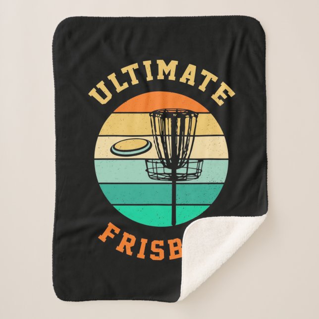 Disc Golf Ultimate Frisbee Sherpa Blanket (Front)