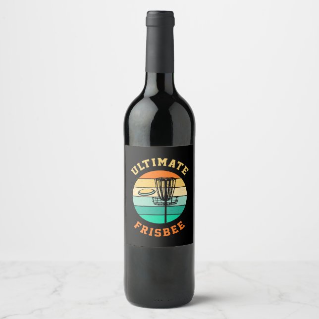 Disc Golf Ultimate Frisbee Wine Label (Front)