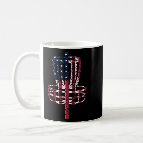 Disc Golf US American Flag Frisbee Golf Player  Coffee Mug