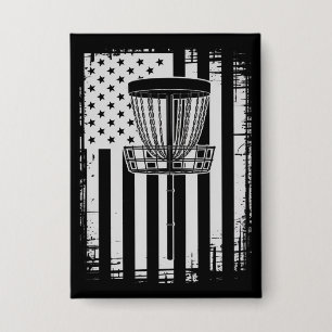 Disc Golf USA Flag Golfer Golfing Sport Lover Button