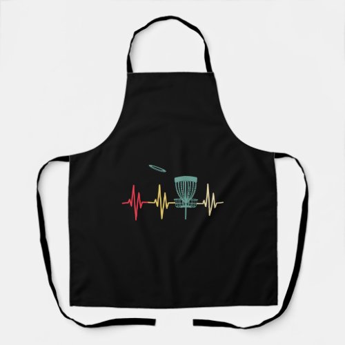 Disc Golf Vintage Heartbeat Golf Gift Apron