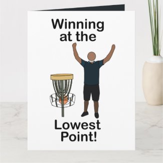 Disc Golf Winning At Lowest Point Golfer Birthday  Card