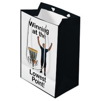 Disc Golf Winning At Lowest Point Golfer Birthday  Medium Gift Bag