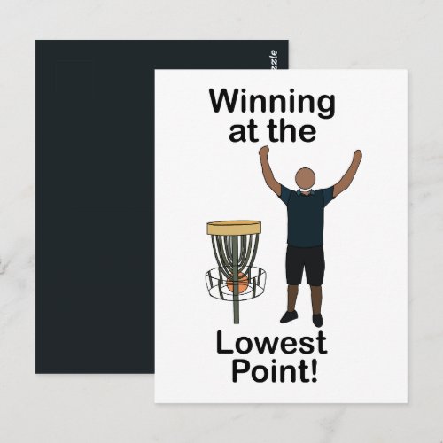 Disc Golf Winning At Lowest Point Golfer Birthday Postcard