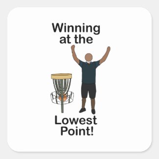 Disc Golf Winning At Lowest Point Golfer Birthday  Square Sticker