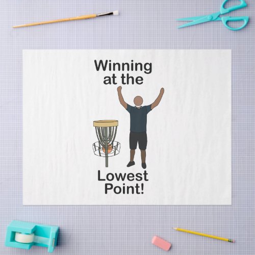 Disc Golf Winning At Lowest Point Golfer Birthday Tissue Paper