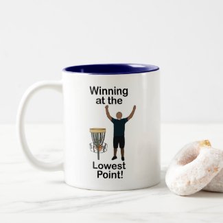 Disc Golf Winning At Lowest Point Golfer Birthday  Two-Tone Coffee Mug