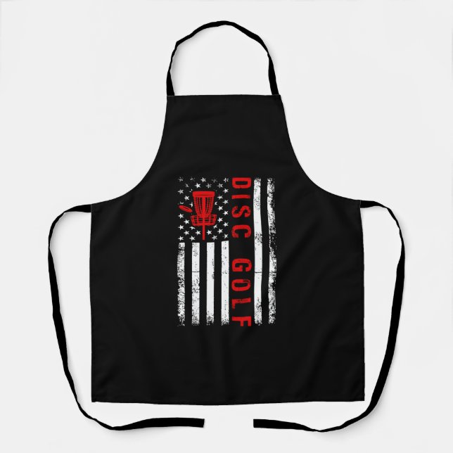 Disc Golf With USA Flag best golf gifts Apron (Front)