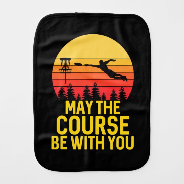 Disc Golf With You Baby Burp Cloth (Front)