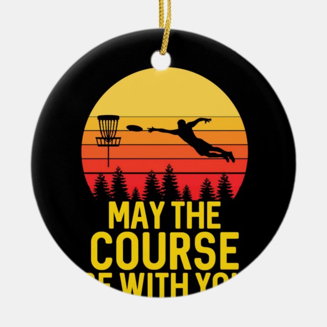 Disc Golf With You Ceramic Ornament (Front)