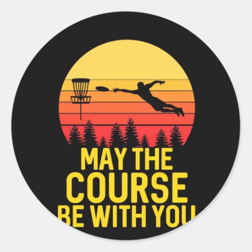 Disc Golf With You Classic Round Sticker