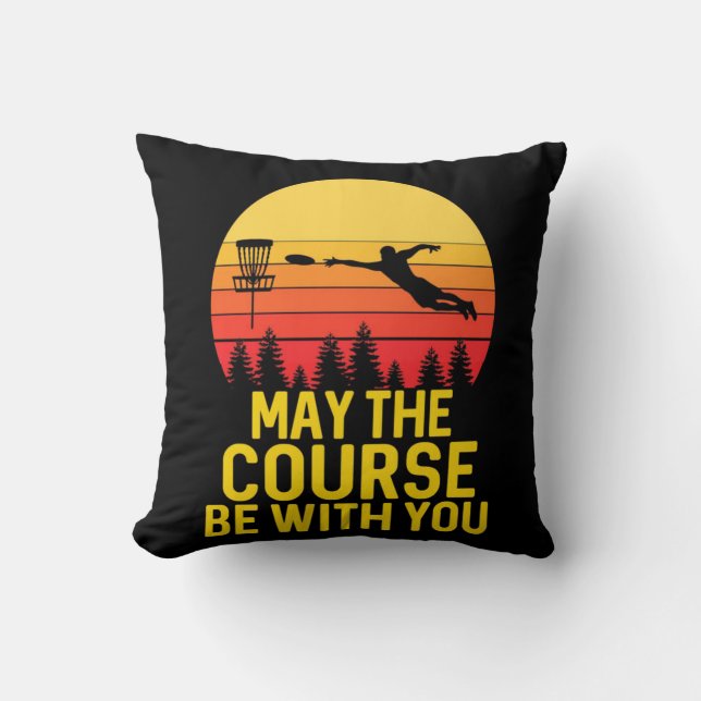 Disc Golf With You Throw Pillow (Front)