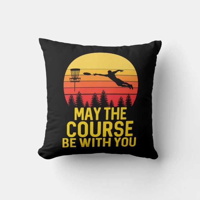 Disc Golf With You Throw Pillow (Front)