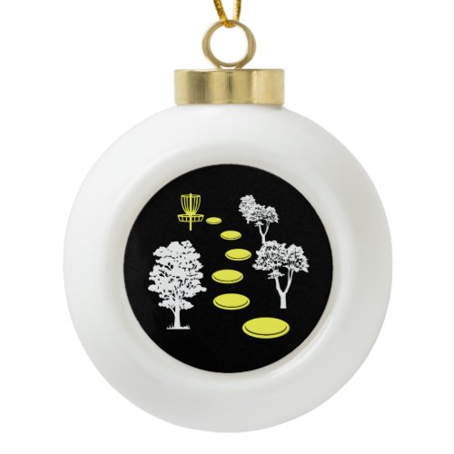 Disc Golf Woods Disc Golfer Gift Ceramic Ball Christmas Ornament