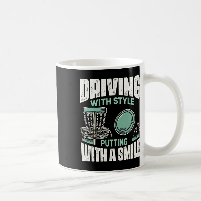 Disc Golfer Driving With Style Disc Golf  Coffee Mug (Right)