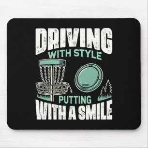 Disc Golfer Driving With Style Disc Golf Mouse Pad