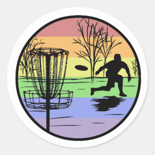 Disc Golfing Classic Round Sticker
