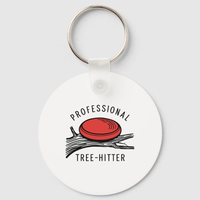 Disc Golfing Disc, Professional Tree-hitter, Retro Keychain (Front)