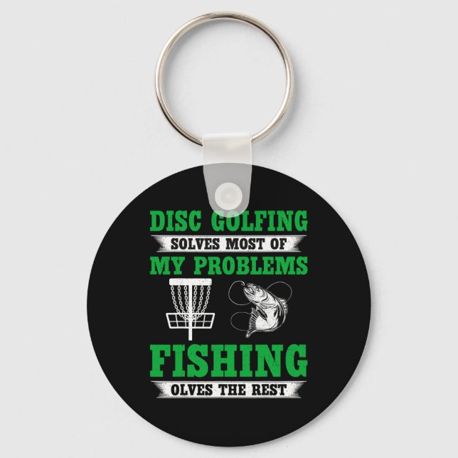 Disc Golfing Solves Most Of My Problems - Disc Gol Keychain (Front)