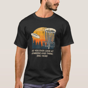 Disc Head Disc Golf Outdoor Game Golfer Field Game T-Shirt
