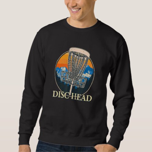 Disc Head Disc Golf Sports  Golfer Sport Player 1 Sweatshirt